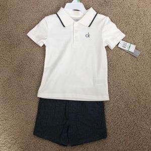 NWT Calvin Klein Polo and Shorts 18m